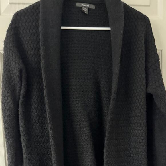 Tahari Textured Wool Yak Blend Open Front Sweater Coat - Picture 4 of 8